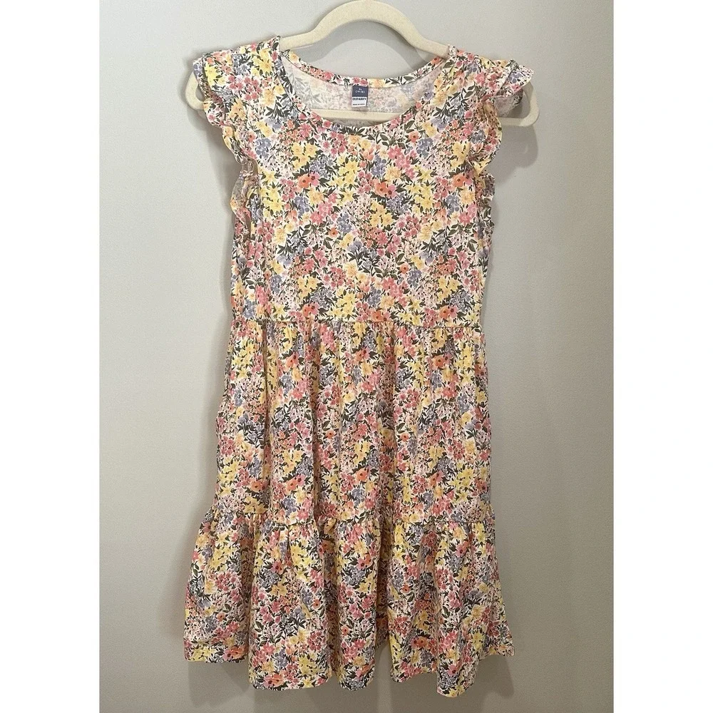 Old Navy Wildflower Floral Flutter Sleeve Midi Sundress‎ Girls XL Colorful NWT